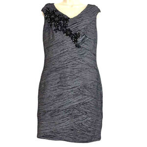 km collections beaded lace dress MNM Couture K4133 Prom Dress - Blue